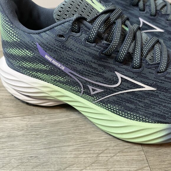 Mizuno Wave Rider 28 - Women’s Size 6.5 - Blue/Green/White - Picture 7 of 9